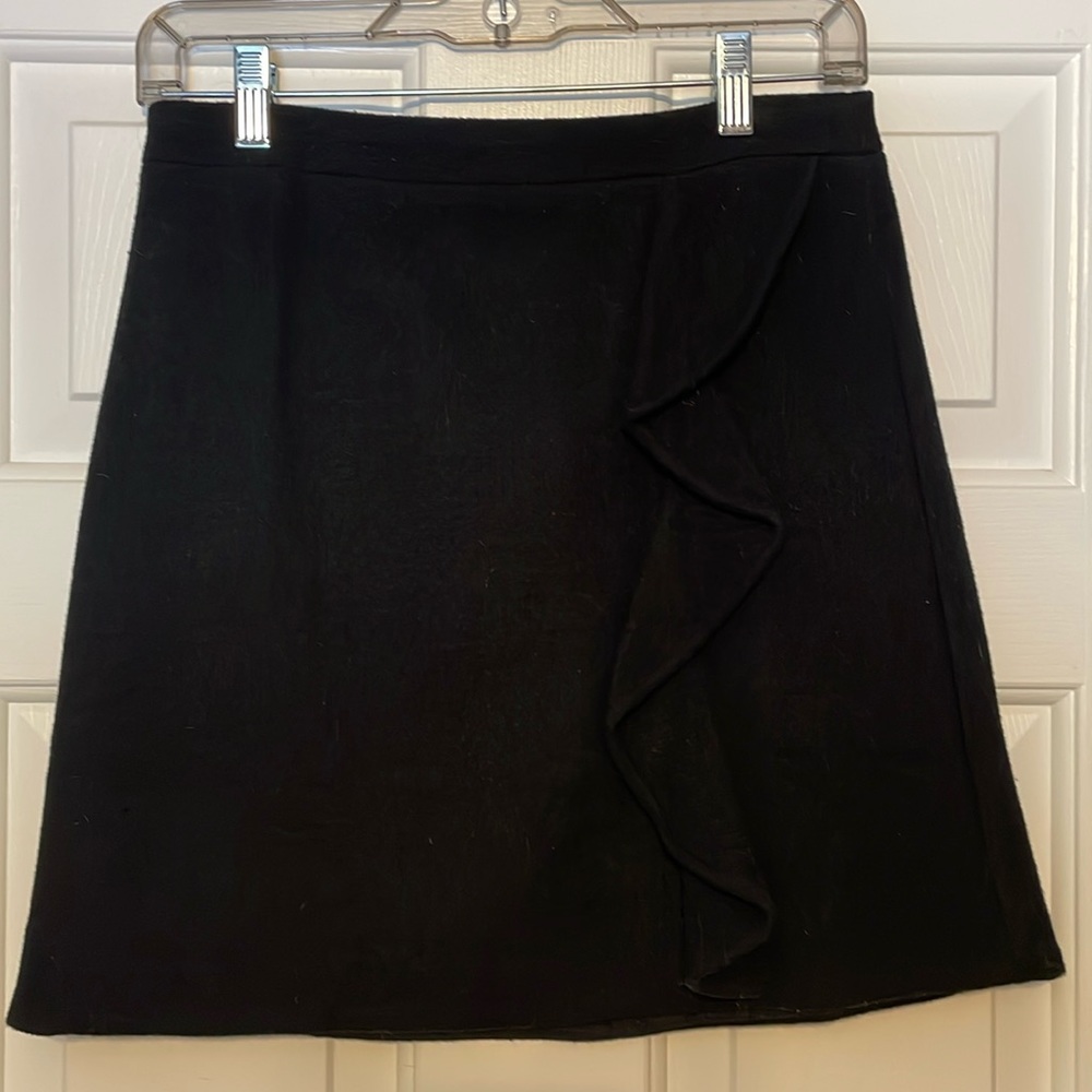 Black wool j crew mercantile skirt